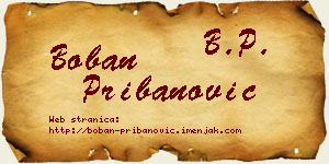 Boban Pribanović vizit kartica